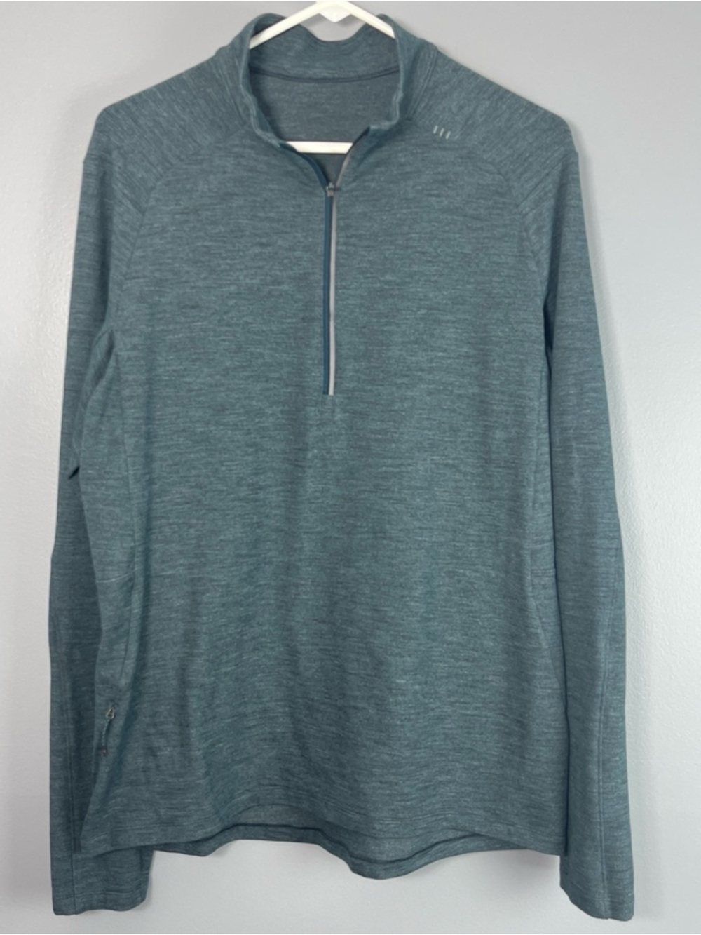 lululemon athletica Men's Surge Teal Heather Quarter-Zip Pullover Size Large - Picture 3 of 9